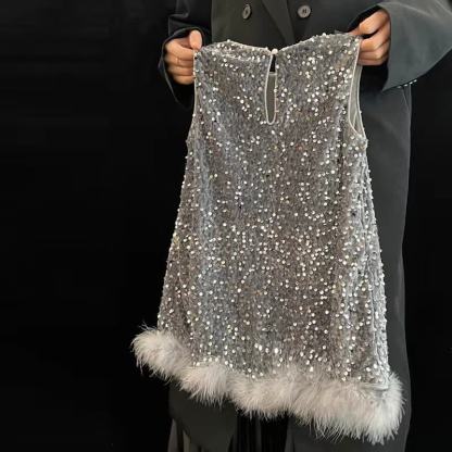 Toddler Kid Girl Sequin Feathers Sleeveless Dress - image 2