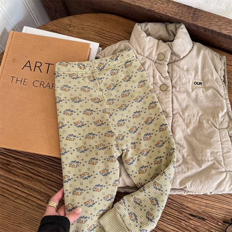 Baby Toddler Girl Flower Fleece Lined Leggings - Yellow - 8Y - image 5