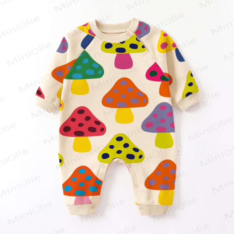 Baby Toddler Colorful Mushroom Beige Romper - Beige - 2-3T - image 1