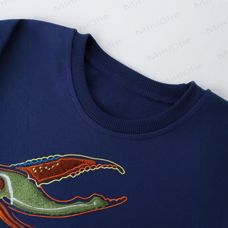 Toddler Kid Cartoon Crab Crew Neck Sweatshirt - image 2