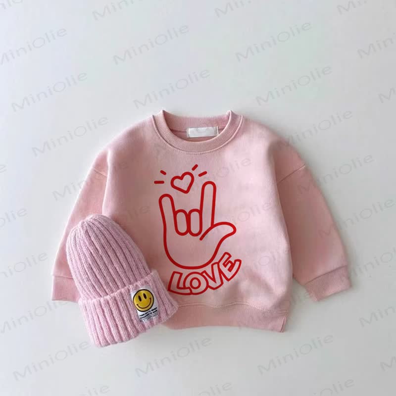LOVE Baby Girl Pink Sweatshirt - Pink - 2-3T - image 1