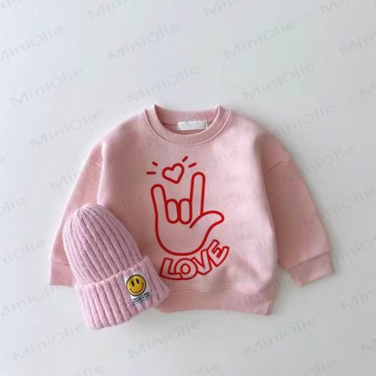 LOVE Baby Girl Pink Sweatshirt - Pink - 2-3T - image 1