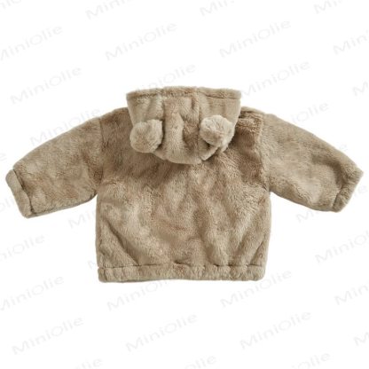 Toddler Solid Color Fleece Hooded Jacket - image 2