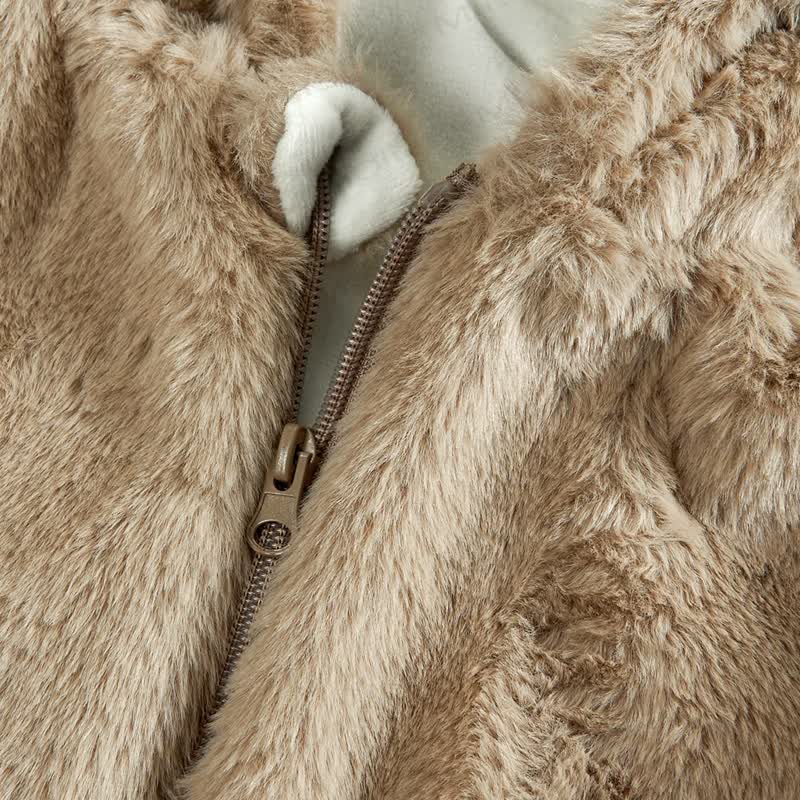 Toddler Solid Color Fleece Hooded Jacket - image 4