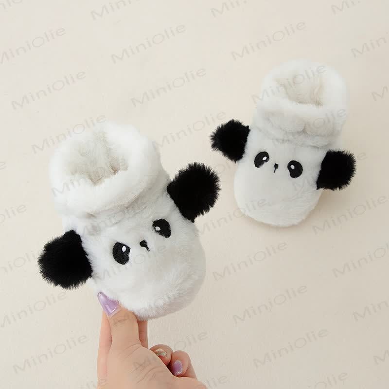 Baby Fleece Panda Bear Shoes - Black Panda - 7C - image 8