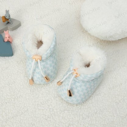 Baby Checkerboard Fleece Lined Shoes - Blue - 6-12M - image 5