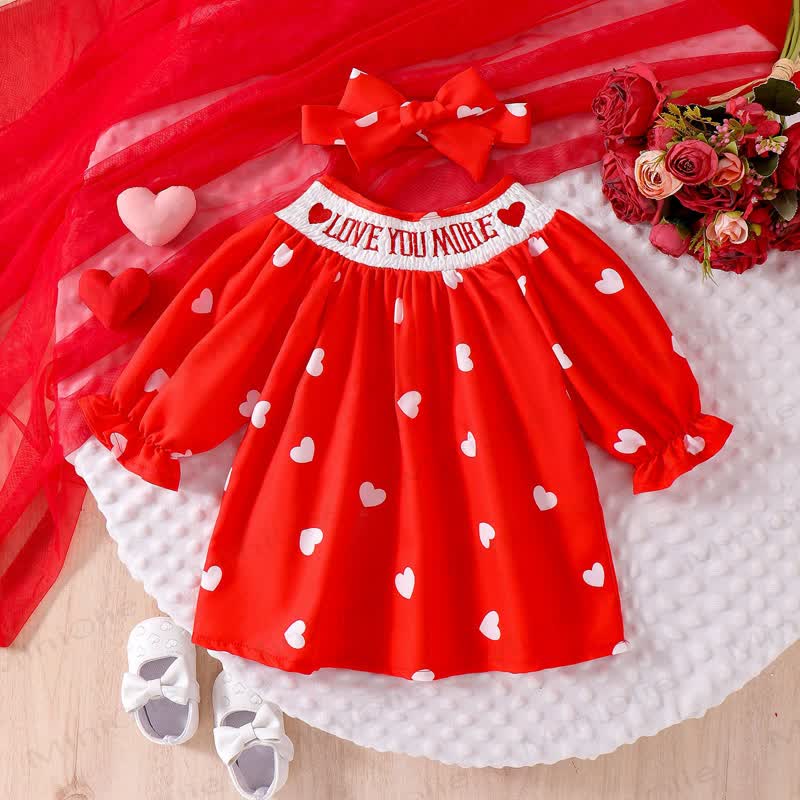 LOVE YOU MORE Baby Girl Love Red Dress - Red - 2-3Y - image 1