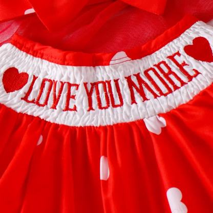LOVE YOU MORE Baby Girl Love Red Dress - image 5