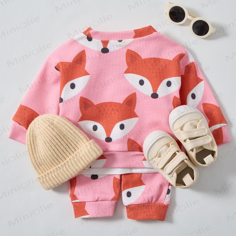 Baby Fox Pink Waffle 2-piece Set - image 2