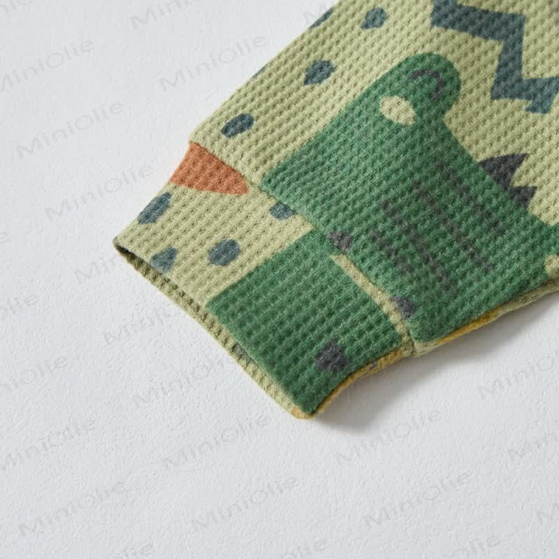Baby Toddler Animal Waffle Green 2-piece Set - image 6