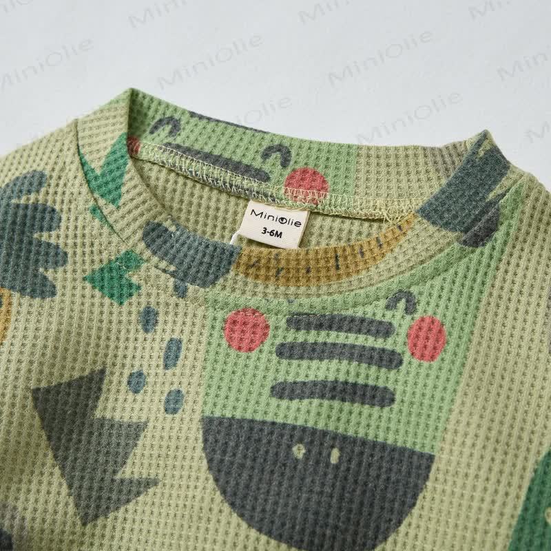 Baby Toddler Animal Waffle Green 2-piece Set - image 3