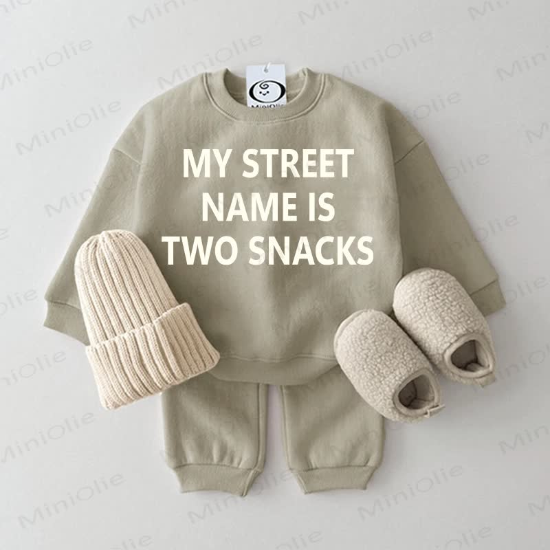 MY STREET NAME IS TWO SNACKS Baby Grey Green 2-piece Set - Grey Green - 2-3T - image 1