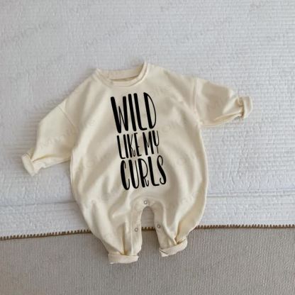 WILD LIKE MY CURLS Baby Toddler Beige Romper - Beige - 2-3T - image 1