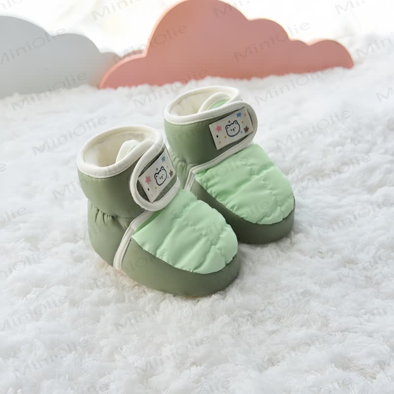 Baby Fleece Lined Bear Boots - Green - 7C - image 1