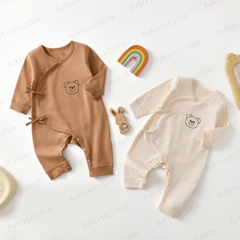 Baby Cartoon Bear Print Newborn Pajamas Romper - image 1