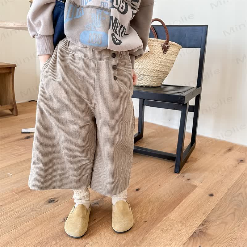 Baby Toddler Girl Solid Color Cord Pants - image 3