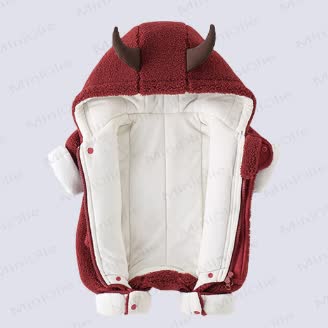 Baby Fleece Demon Hooded Romper - image 4