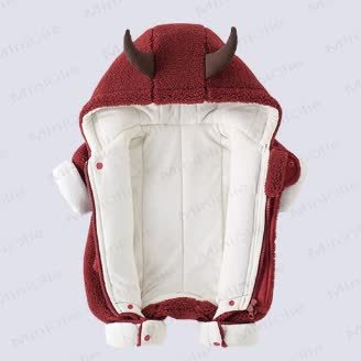 Baby Fleece Demon Hooded Romper - image 4