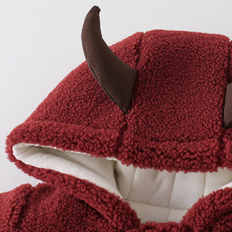 Baby Fleece Demon Hooded Romper - image 5