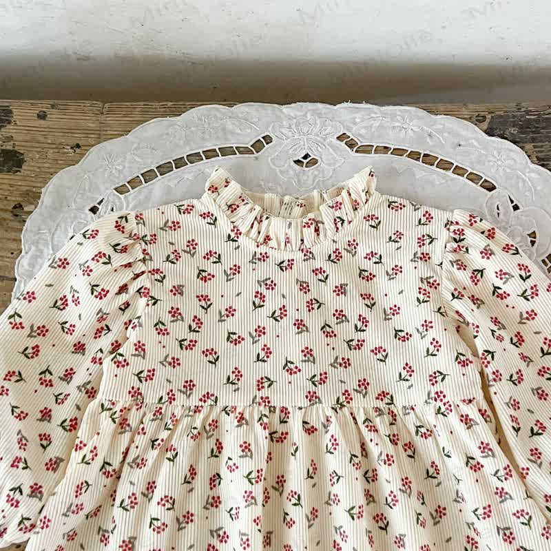 Baby Girl Flower Beige Dress - image 6