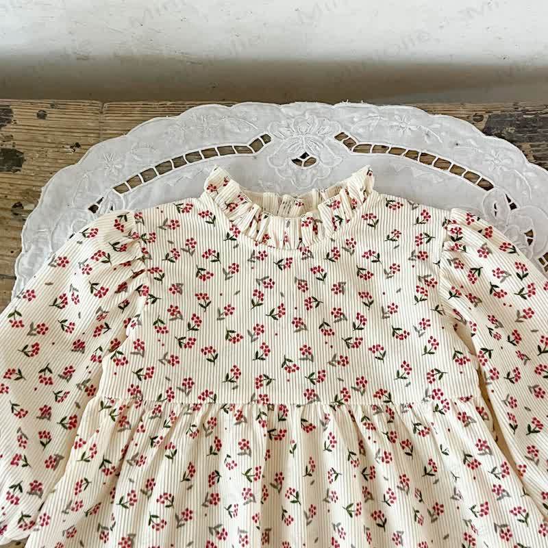 Baby Girl Flower Beige Dress - image 6