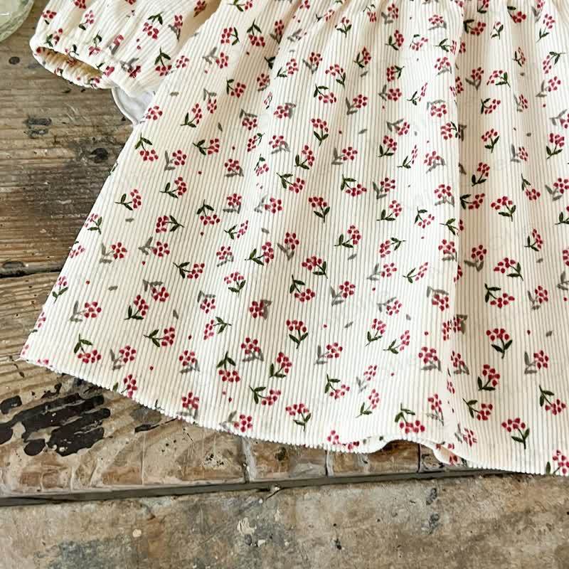 Baby Girl Flower Beige Dress - image 9