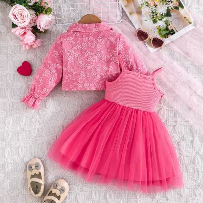 Baby Toddler Girl Love Bow Flower Dress - image 2