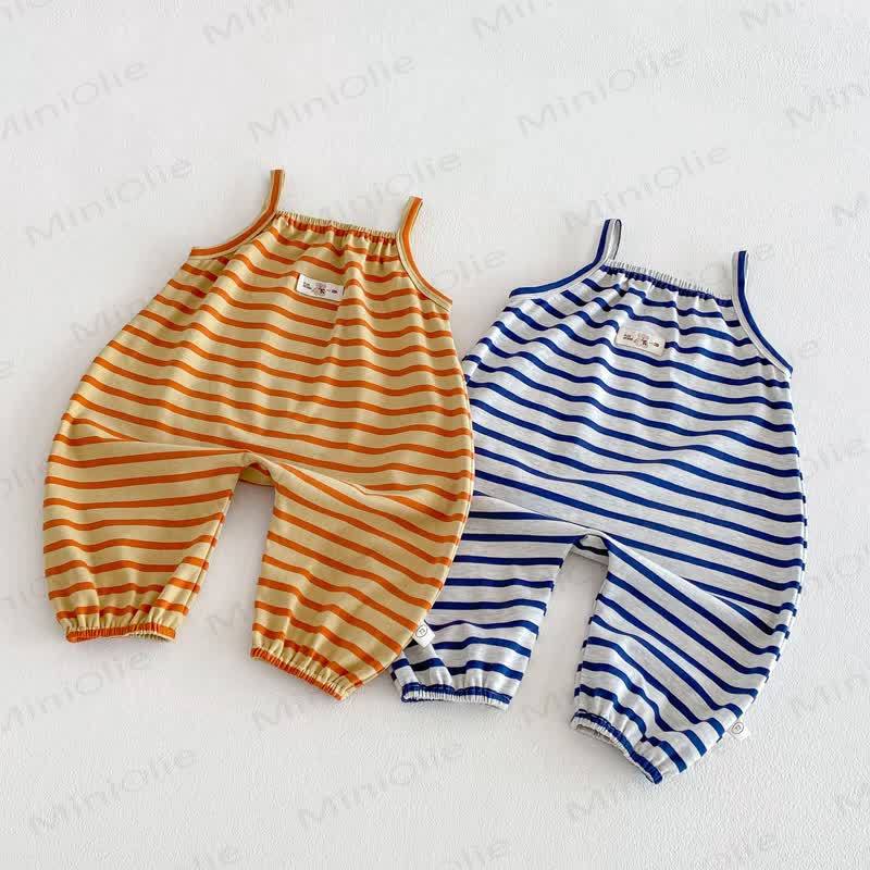 Baby Toddler Stripe Bear Bow Overalls - image 1
