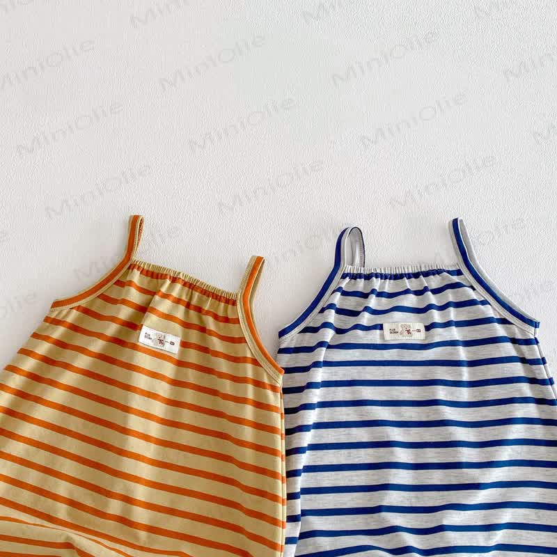 Baby Toddler Stripe Bear Bow Overalls - image 9
