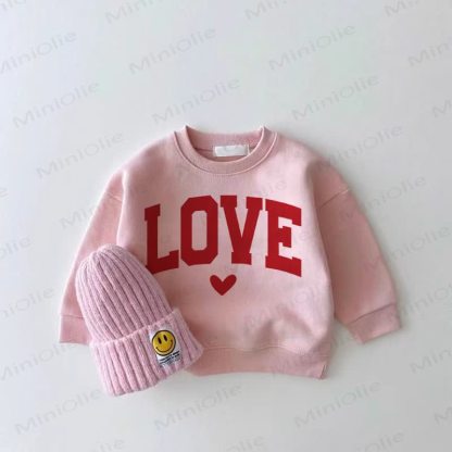 LOVE Baby Pink Girl Sweatshirt - Pink - 2-3T - image 1