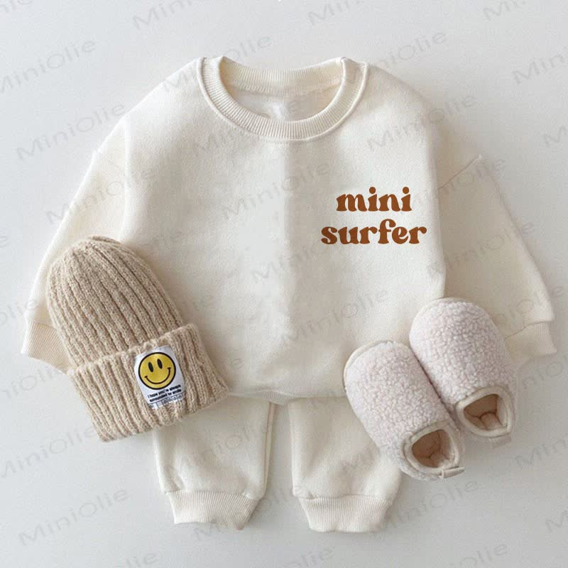 MINI SURFER Baby White Sweatshirt 2-piece Set - White - 2-3T - image 1