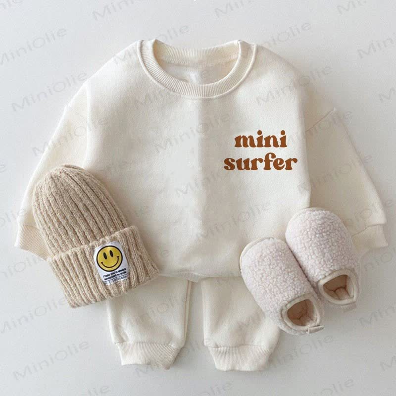 MINI SURFER Baby White Sweatshirt 2-piece Set - White - 2-3T - image 1