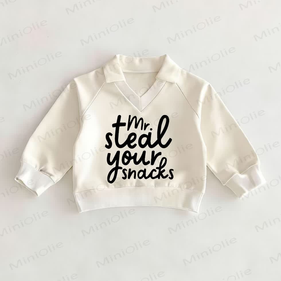 MR. STEAL YOUR SNACKS Baby White Polo Top - White - 2-3T - image 1