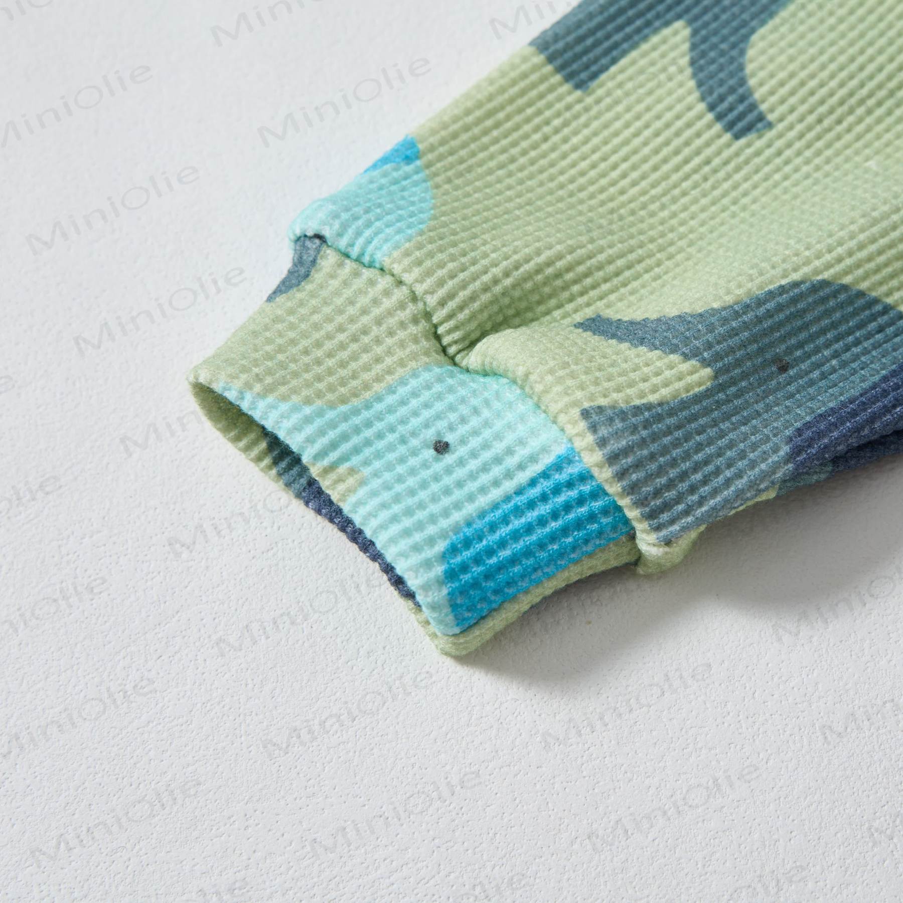 Baby Waffle Blue&Grey Elephant Sweatshirt 2-piece Set - image 4