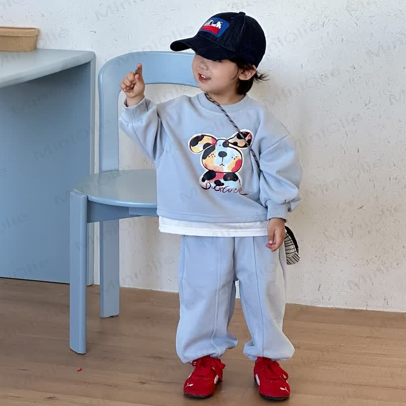 Toddler Kid Animal Fake 2-piece Set - Light Blue - 9-10T - image 7