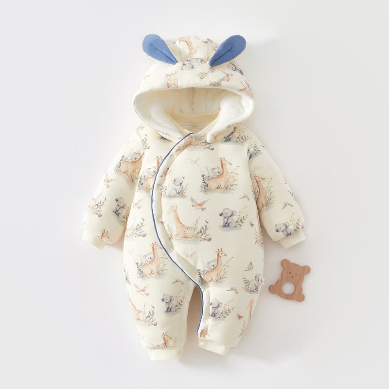 Baby Animal Fleece Lined Quilted Hooded Romper - Koala - 12-18M - image 4