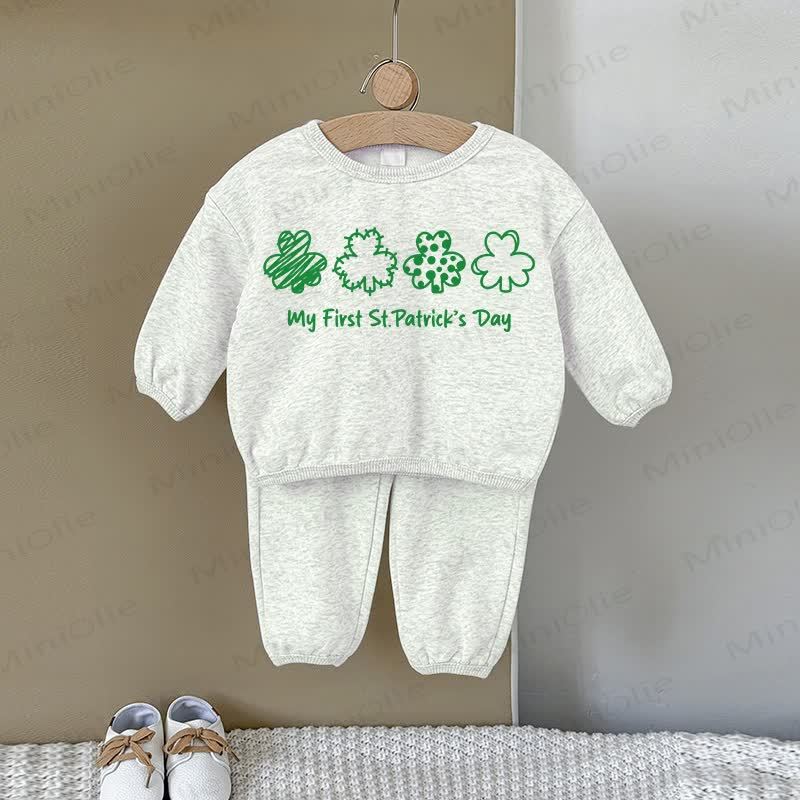 MY FIRST ST. PATRICK'S DAY Baby Gray Sweatshirt 2-piece Set - Gray - 2-3T - image 1