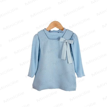 Baby Toddler Girl Bow Solid Color Dress/Top - image 3