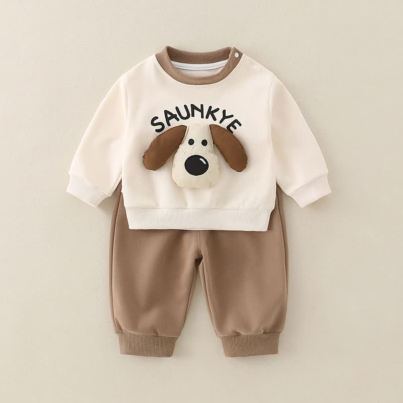 Baby Toddler Boy Animal 2-piece Set - Coffee Dog - 3-5T - image 4