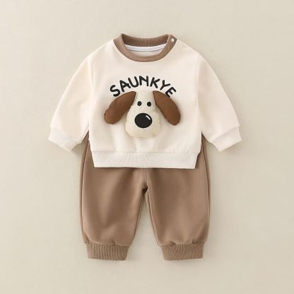 Baby Toddler Boy Animal 2-piece Set - Coffee Dog - 3-5T - image 4