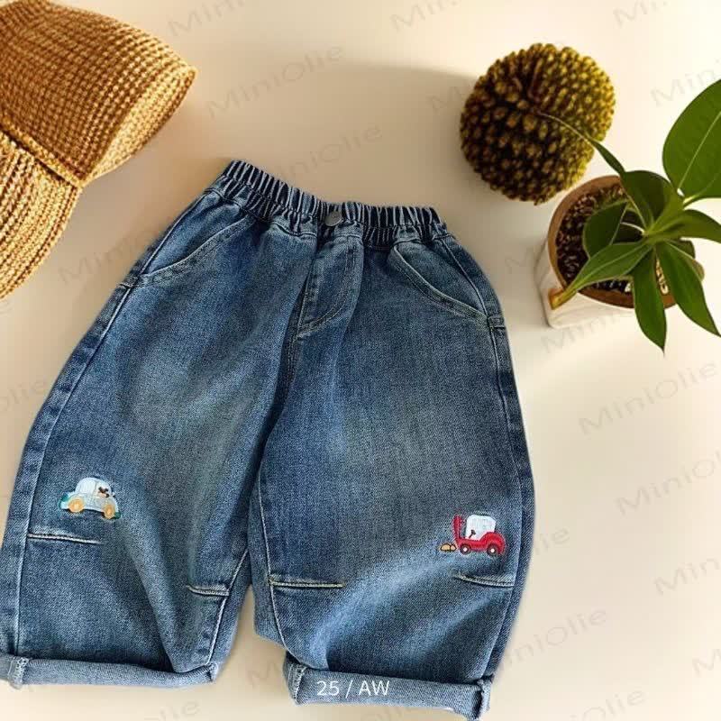 Baby Toddler Denim Car Pants - Blue - 5-7T - image 1