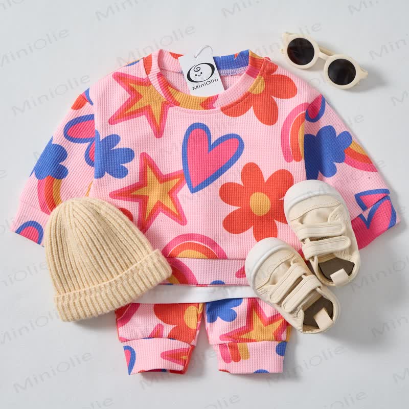 Baby Star Flower Pink Waffle 2-piece Set - image 2