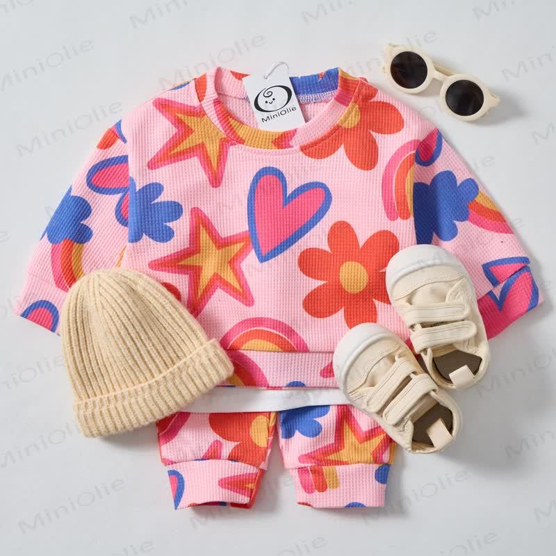 Baby Star Flower Pink Waffle 2-piece Set - image 2