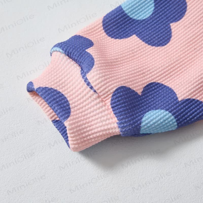 Baby Pink Waffle 2-piece Blue Floral Set - image 4