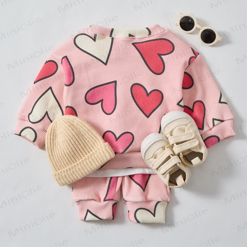 Baby Love Waffle 2-piece Pink Set - image 3