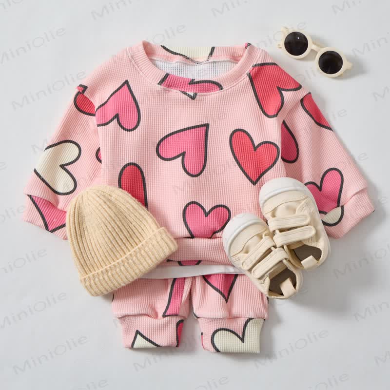 Baby Love Waffle 2-piece Pink Set - image 2