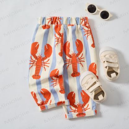 Baby Toddler Beige Blue White Stripe Lobster Cord Pants - image 2