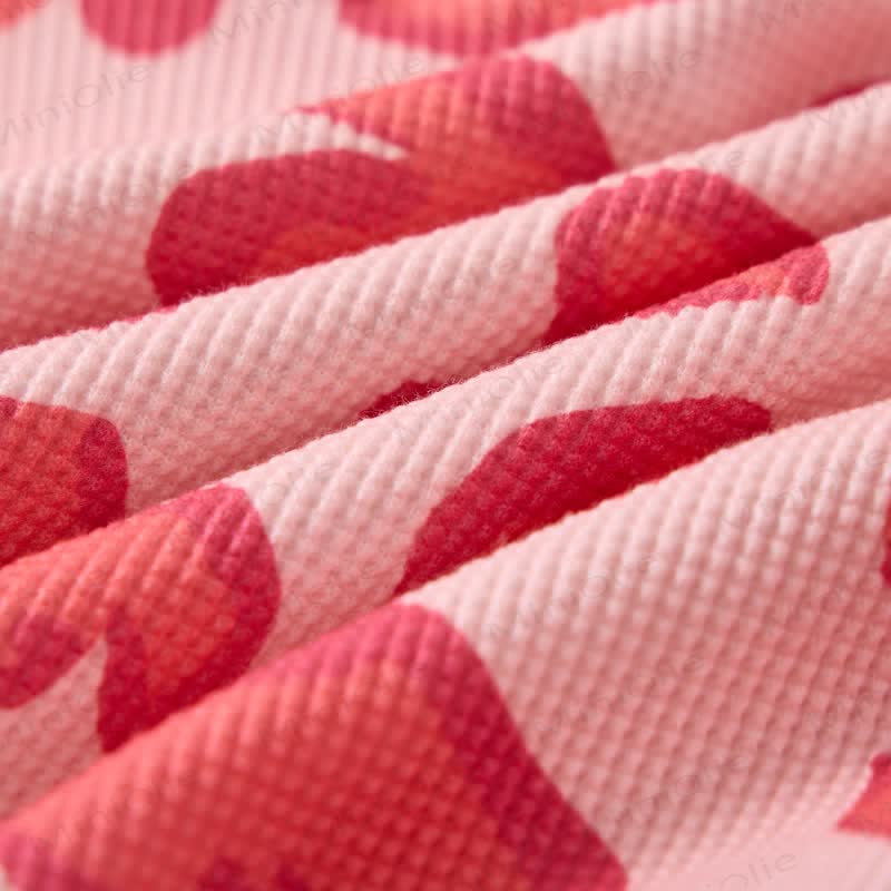 Baby Love Leopard Print Waffle 2-piece Pink Set - image 7