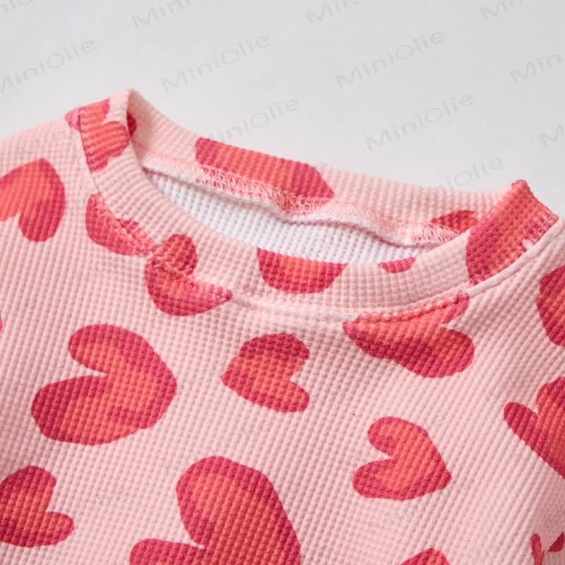 Baby Love Leopard Print Waffle 2-piece Pink Set - image 5