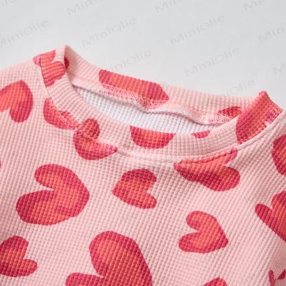 Baby Love Leopard Print Waffle 2-piece Pink Set - image 5